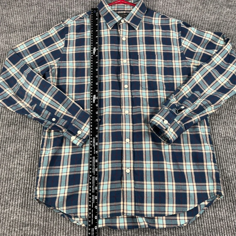 Banana Republic Shirt Mens Medium Blue Plaid Lightweight Flannel Button Up